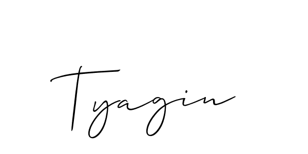 The best way (Allison_Script) to make a short signature is to pick only two or three words in your name. The name Tyagin include a total of six letters. For converting this name. Tyagin signature style 2 images and pictures png