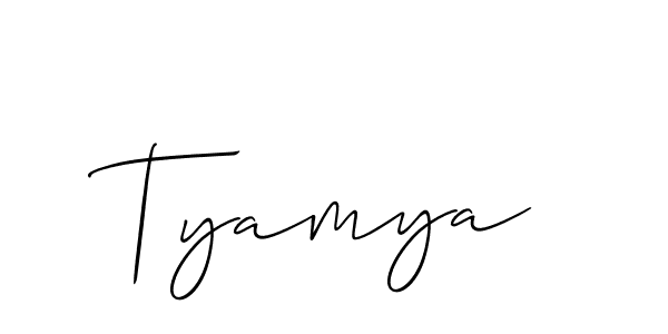 Tyamya stylish signature style. Best Handwritten Sign (Allison_Script) for my name. Handwritten Signature Collection Ideas for my name Tyamya. Tyamya signature style 2 images and pictures png