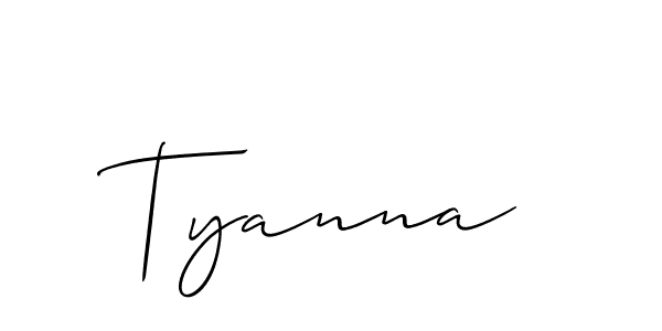 Use a signature maker to create a handwritten signature online. With this signature software, you can design (Allison_Script) your own signature for name Tyanna. Tyanna signature style 2 images and pictures png