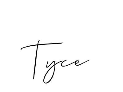 How to make Tyce name signature. Use Allison_Script style for creating short signs online. This is the latest handwritten sign. Tyce signature style 2 images and pictures png