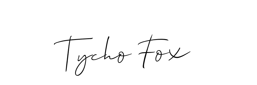 Make a beautiful signature design for name Tycho Fox. With this signature (Allison_Script) style, you can create a handwritten signature for free. Tycho Fox signature style 2 images and pictures png