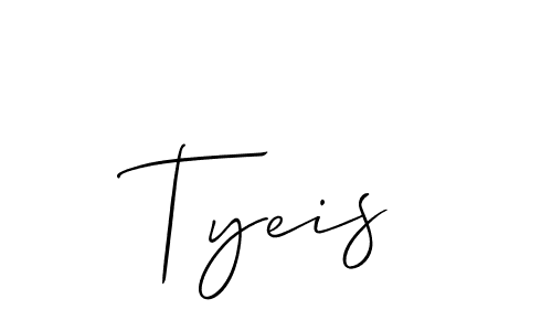 Design your own signature with our free online signature maker. With this signature software, you can create a handwritten (Allison_Script) signature for name Tyeis. Tyeis signature style 2 images and pictures png