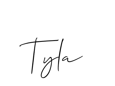 Use a signature maker to create a handwritten signature online. With this signature software, you can design (Allison_Script) your own signature for name Tyla. Tyla signature style 2 images and pictures png