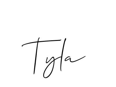 Use a signature maker to create a handwritten signature online. With this signature software, you can design (Allison_Script) your own signature for name Tyla. Tyla signature style 2 images and pictures png