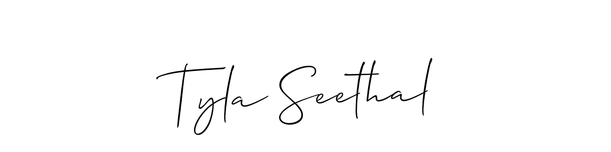 You can use this online signature creator to create a handwritten signature for the name Tyla Seethal. This is the best online autograph maker. Tyla Seethal signature style 2 images and pictures png