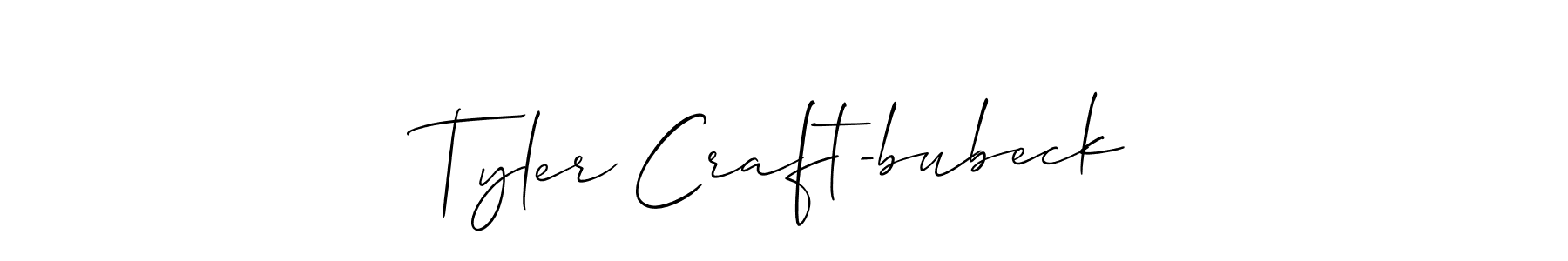 It looks lik you need a new signature style for name Tyler Craft-bubeck. Design unique handwritten (Allison_Script) signature with our free signature maker in just a few clicks. Tyler Craft-bubeck signature style 2 images and pictures png