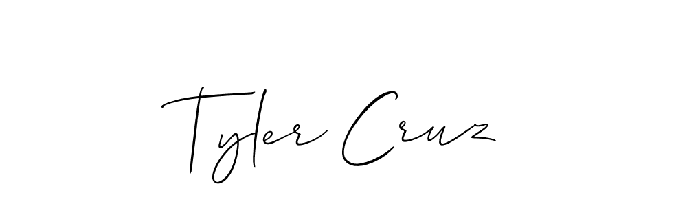 How to make Tyler Cruz name signature. Use Allison_Script style for creating short signs online. This is the latest handwritten sign. Tyler Cruz signature style 2 images and pictures png