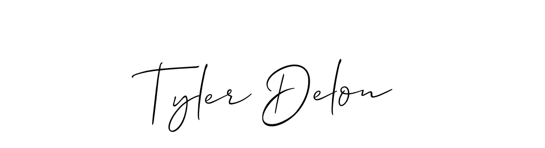 Tyler Delon stylish signature style. Best Handwritten Sign (Allison_Script) for my name. Handwritten Signature Collection Ideas for my name Tyler Delon. Tyler Delon signature style 2 images and pictures png