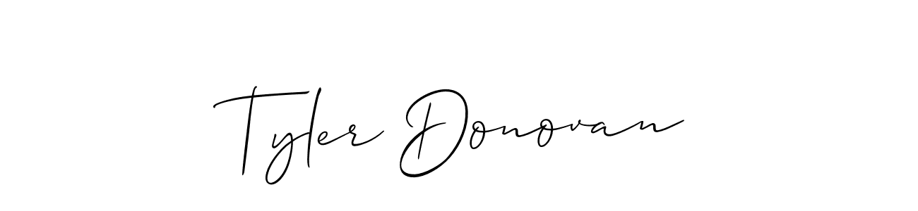 How to make Tyler Donovan name signature. Use Allison_Script style for creating short signs online. This is the latest handwritten sign. Tyler Donovan signature style 2 images and pictures png