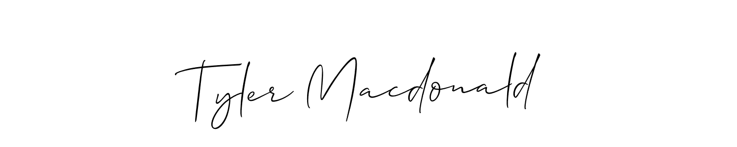 How to make Tyler Macdonald name signature. Use Allison_Script style for creating short signs online. This is the latest handwritten sign. Tyler Macdonald signature style 2 images and pictures png