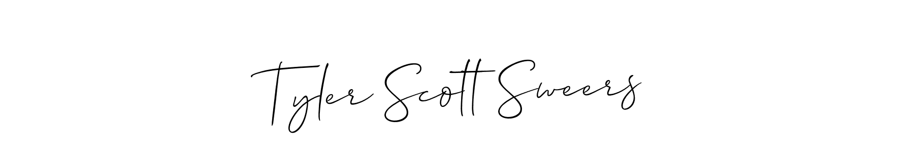 Make a short Tyler Scott Sweers signature style. Manage your documents anywhere anytime using Allison_Script. Create and add eSignatures, submit forms, share and send files easily. Tyler Scott Sweers signature style 2 images and pictures png