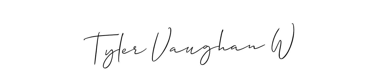 This is the best signature style for the Tyler Vaughan W name. Also you like these signature font (Allison_Script). Mix name signature. Tyler Vaughan W signature style 2 images and pictures png