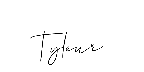 The best way (Allison_Script) to make a short signature is to pick only two or three words in your name. The name Tyleur include a total of six letters. For converting this name. Tyleur signature style 2 images and pictures png