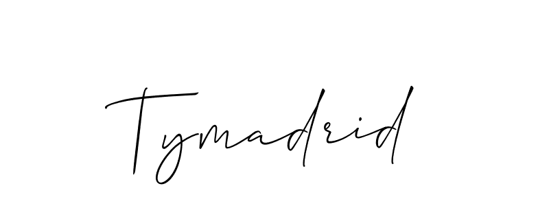The best way (Allison_Script) to make a short signature is to pick only two or three words in your name. The name Tymadrid include a total of six letters. For converting this name. Tymadrid signature style 2 images and pictures png