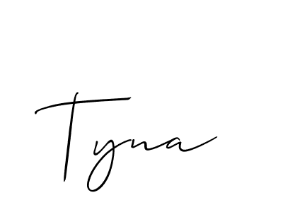 Create a beautiful signature design for name Tyna. With this signature (Allison_Script) fonts, you can make a handwritten signature for free. Tyna signature style 2 images and pictures png