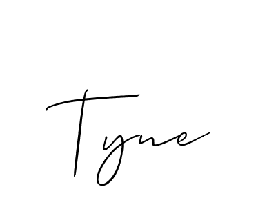 Make a beautiful signature design for name Tyne. With this signature (Allison_Script) style, you can create a handwritten signature for free. Tyne signature style 2 images and pictures png