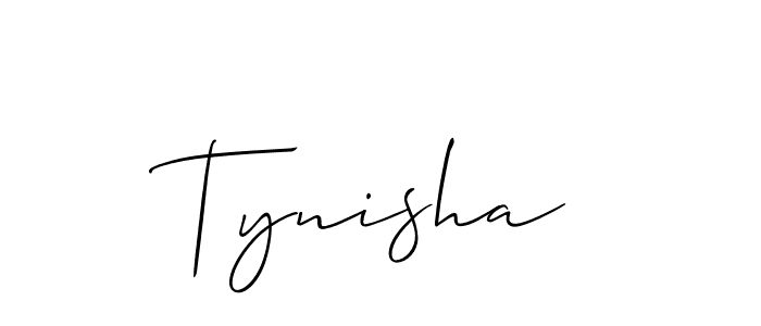 Make a beautiful signature design for name Tynisha. With this signature (Allison_Script) style, you can create a handwritten signature for free. Tynisha signature style 2 images and pictures png