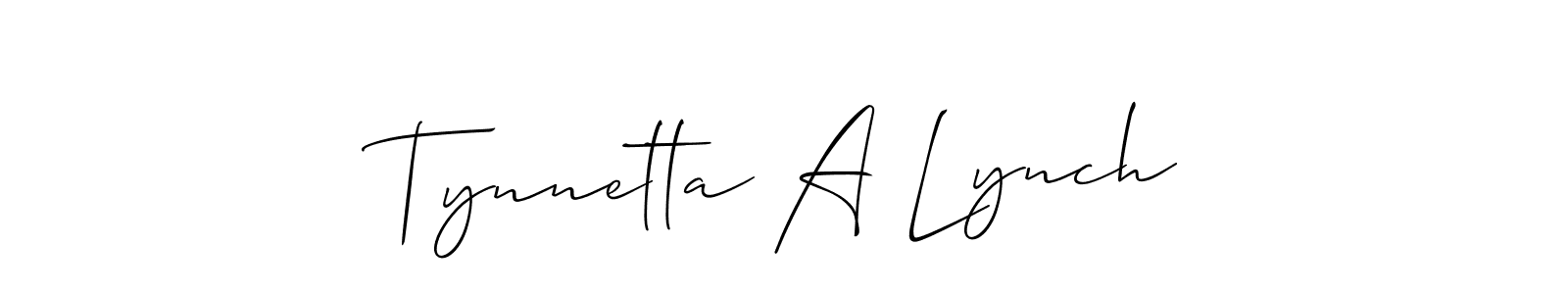 Make a beautiful signature design for name Tynnetta A Lynch. With this signature (Allison_Script) style, you can create a handwritten signature for free. Tynnetta A Lynch signature style 2 images and pictures png