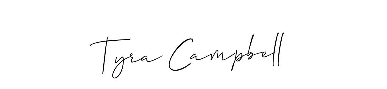 Create a beautiful signature design for name Tyra Campbell. With this signature (Allison_Script) fonts, you can make a handwritten signature for free. Tyra Campbell signature style 2 images and pictures png