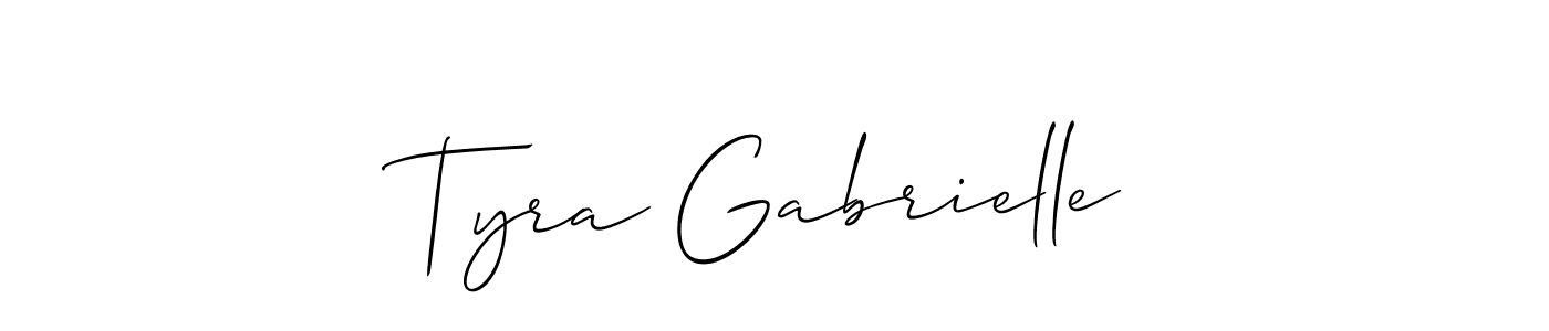 Similarly Allison_Script is the best handwritten signature design. Signature creator online .You can use it as an online autograph creator for name Tyra Gabrielle. Tyra Gabrielle signature style 2 images and pictures png