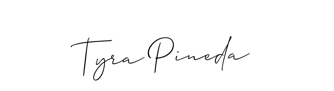Allison_Script is a professional signature style that is perfect for those who want to add a touch of class to their signature. It is also a great choice for those who want to make their signature more unique. Get Tyra Pineda name to fancy signature for free. Tyra Pineda signature style 2 images and pictures png