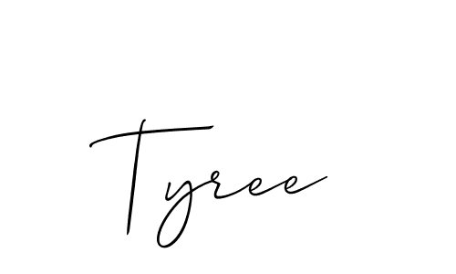 Design your own signature with our free online signature maker. With this signature software, you can create a handwritten (Allison_Script) signature for name Tyree. Tyree signature style 2 images and pictures png