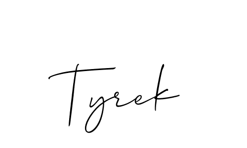 Use a signature maker to create a handwritten signature online. With this signature software, you can design (Allison_Script) your own signature for name Tyrek. Tyrek signature style 2 images and pictures png