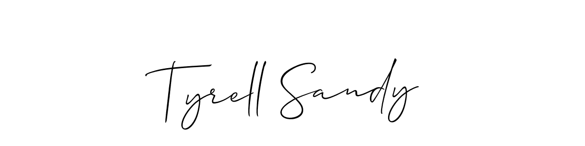 The best way (Allison_Script) to make a short signature is to pick only two or three words in your name. The name Tyrell Sandy include a total of six letters. For converting this name. Tyrell Sandy signature style 2 images and pictures png