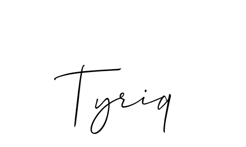 Tyriq stylish signature style. Best Handwritten Sign (Allison_Script) for my name. Handwritten Signature Collection Ideas for my name Tyriq. Tyriq signature style 2 images and pictures png