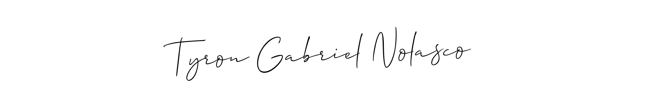 You should practise on your own different ways (Allison_Script) to write your name (Tyron Gabriel Nolasco) in signature. don't let someone else do it for you. Tyron Gabriel Nolasco signature style 2 images and pictures png