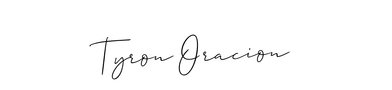 Create a beautiful signature design for name Tyron Oracion. With this signature (Allison_Script) fonts, you can make a handwritten signature for free. Tyron Oracion signature style 2 images and pictures png