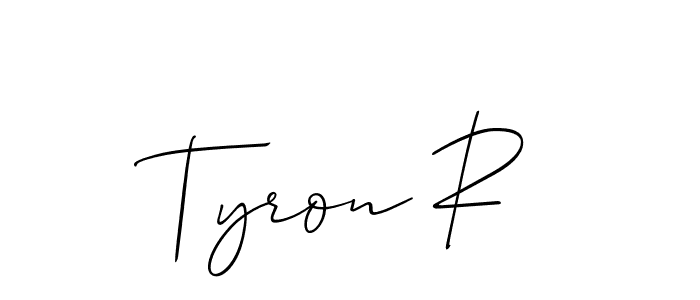 if you are searching for the best signature style for your name Tyron R. so please give up your signature search. here we have designed multiple signature styles  using Allison_Script. Tyron R signature style 2 images and pictures png