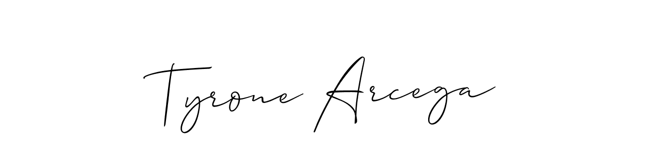 Tyrone Arcega stylish signature style. Best Handwritten Sign (Allison_Script) for my name. Handwritten Signature Collection Ideas for my name Tyrone Arcega. Tyrone Arcega signature style 2 images and pictures png
