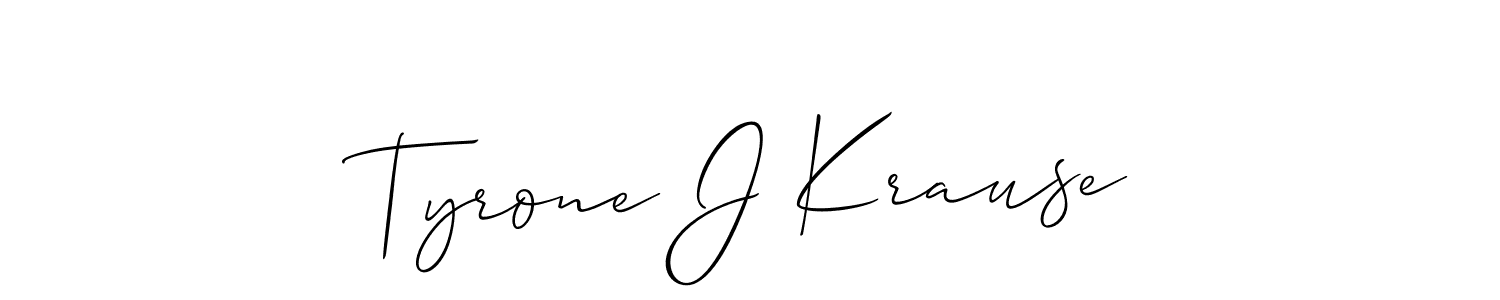 The best way (Allison_Script) to make a short signature is to pick only two or three words in your name. The name Tyrone J Krause include a total of six letters. For converting this name. Tyrone J Krause signature style 2 images and pictures png