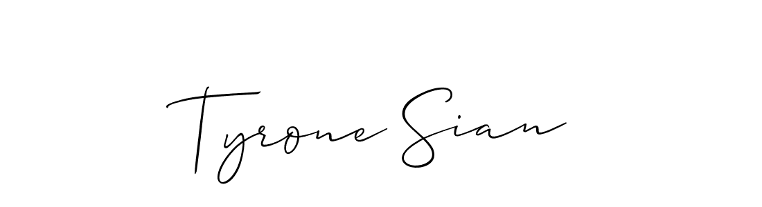 Make a beautiful signature design for name Tyrone Sian. With this signature (Allison_Script) style, you can create a handwritten signature for free. Tyrone Sian signature style 2 images and pictures png