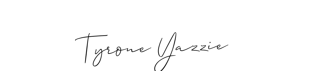 How to make Tyrone Yazzie name signature. Use Allison_Script style for creating short signs online. This is the latest handwritten sign. Tyrone Yazzie signature style 2 images and pictures png