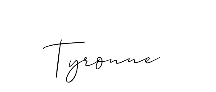 Use a signature maker to create a handwritten signature online. With this signature software, you can design (Allison_Script) your own signature for name Tyronne. Tyronne signature style 2 images and pictures png