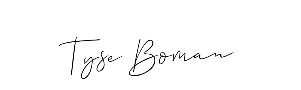 Make a short Tyse Boman signature style. Manage your documents anywhere anytime using Allison_Script. Create and add eSignatures, submit forms, share and send files easily. Tyse Boman signature style 2 images and pictures png