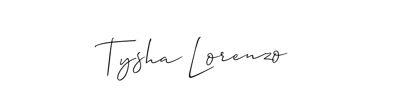 Make a beautiful signature design for name Tysha Lorenzo. With this signature (Allison_Script) style, you can create a handwritten signature for free. Tysha Lorenzo signature style 2 images and pictures png