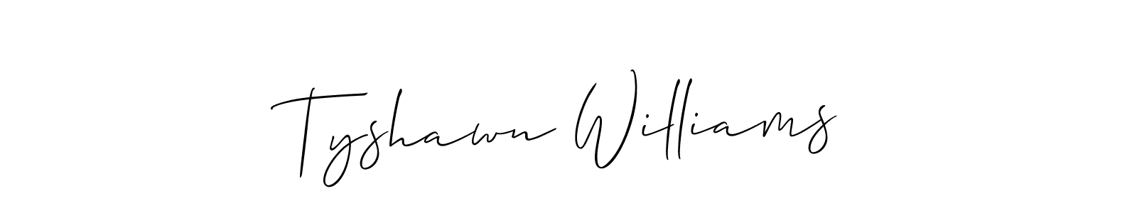 Tyshawn Williams stylish signature style. Best Handwritten Sign (Allison_Script) for my name. Handwritten Signature Collection Ideas for my name Tyshawn Williams. Tyshawn Williams signature style 2 images and pictures png