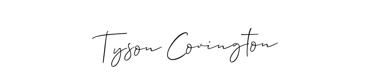 It looks lik you need a new signature style for name Tyson Covington. Design unique handwritten (Allison_Script) signature with our free signature maker in just a few clicks. Tyson Covington signature style 2 images and pictures png