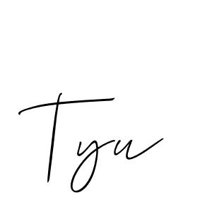 Design your own signature with our free online signature maker. With this signature software, you can create a handwritten (Allison_Script) signature for name Tyu. Tyu signature style 2 images and pictures png