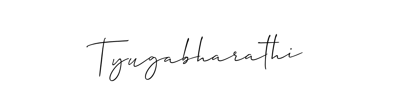 Create a beautiful signature design for name Tyugabharathi. With this signature (Allison_Script) fonts, you can make a handwritten signature for free. Tyugabharathi signature style 2 images and pictures png