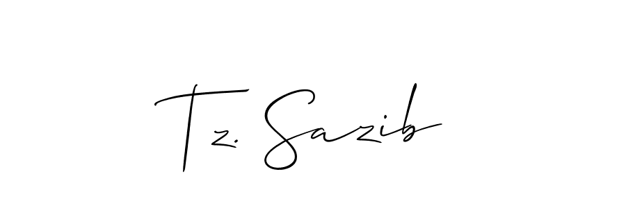 Tz. Sazib stylish signature style. Best Handwritten Sign (Allison_Script) for my name. Handwritten Signature Collection Ideas for my name Tz. Sazib. Tz. Sazib signature style 2 images and pictures png
