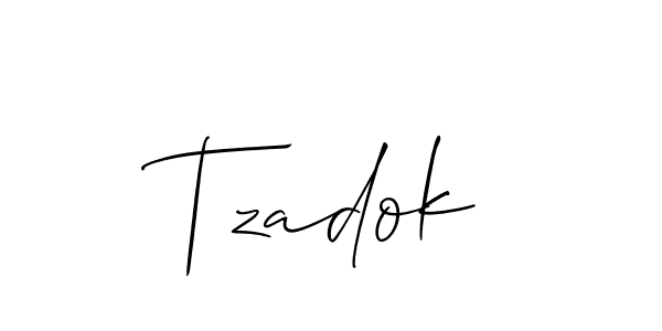 Also You can easily find your signature by using the search form. We will create Tzadok name handwritten signature images for you free of cost using Allison_Script sign style. Tzadok signature style 2 images and pictures png