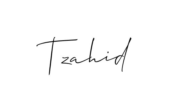 Tzahid stylish signature style. Best Handwritten Sign (Allison_Script) for my name. Handwritten Signature Collection Ideas for my name Tzahid. Tzahid signature style 2 images and pictures png