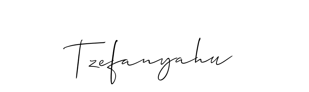 How to make Tzefanyahu signature? Allison_Script is a professional autograph style. Create handwritten signature for Tzefanyahu name. Tzefanyahu signature style 2 images and pictures png