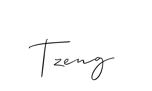 Create a beautiful signature design for name Tzeng. With this signature (Allison_Script) fonts, you can make a handwritten signature for free. Tzeng signature style 2 images and pictures png