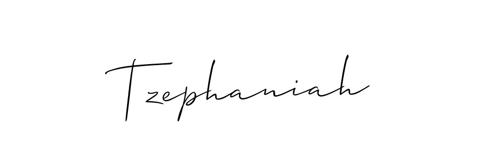 How to make Tzephaniah name signature. Use Allison_Script style for creating short signs online. This is the latest handwritten sign. Tzephaniah signature style 2 images and pictures png