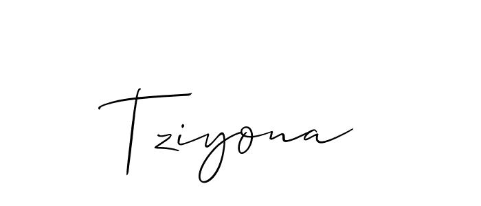 Use a signature maker to create a handwritten signature online. With this signature software, you can design (Allison_Script) your own signature for name Tziyona. Tziyona signature style 2 images and pictures png